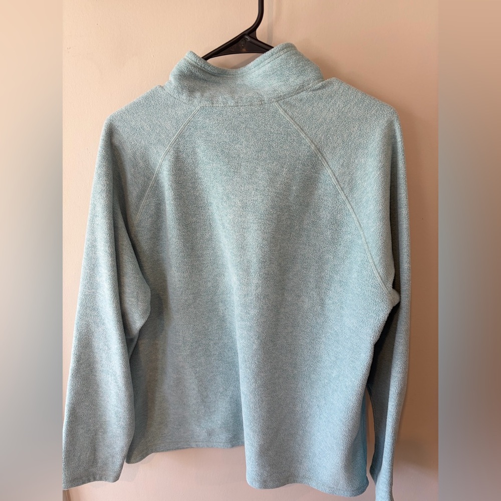 Eddie Bauer Light Blue Quarter Zip Pullover Fleece XL Cozy Casual - Picture 3 of 4